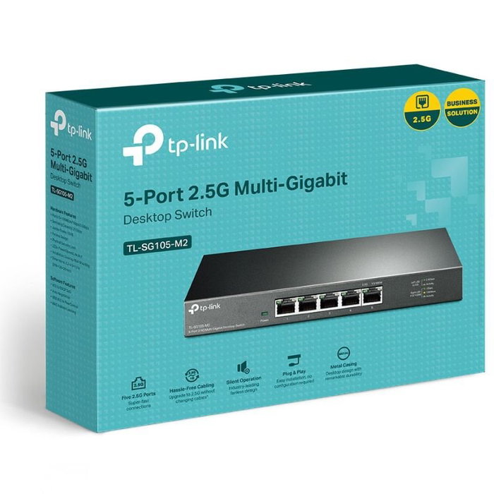 TP-Link TL-SG105-M2 Switch de escritorio 5 puertos 2.5G Ethernet TP-Link TL-SG105-M2 Switch de escritorio 5 puertos 2.5G Ethernet